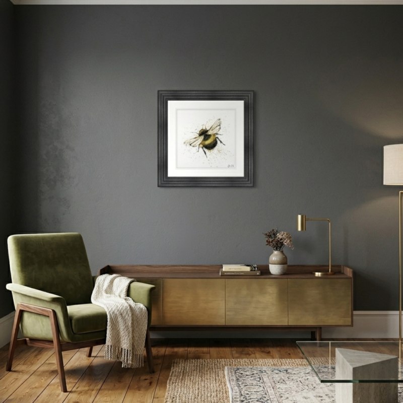 Bumble Bee - Grey Vegas Frame - 55x55cm Bumble Bee - Grey Vegas Frame - 55x55cm