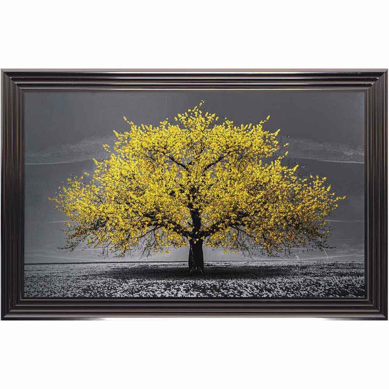 Cherry Tree Yellow - Metalic Frame - 114x74cm Cherry Tree Yellow - Metalic Frame - 114x74cm