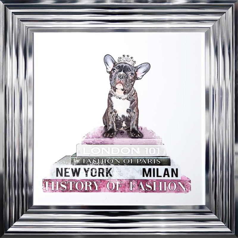 Frenchie Pink - Chrome Frame - 55x55cm Frenchie Pink - Chrome Frame - 55x55cm