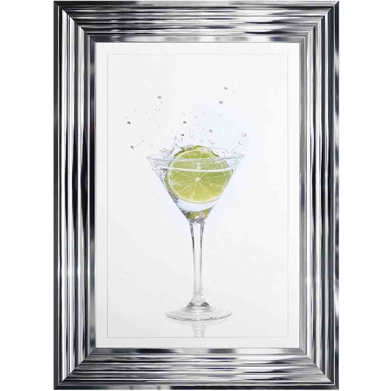 Lime Splash - Chrome Frame - 55x75cm Lime Splash - Chrome Frame - 55x75cm