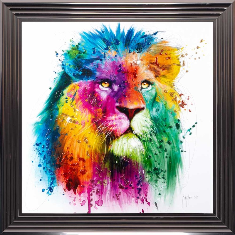 Patrice Muriano Lion - Metallic Frame - 85x85cm Patrice Muriano Lion - Metallic Frame - 85x85cm