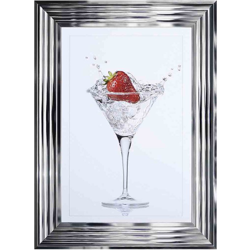 Strawberry Splash - Chrome Frame - 55x75cm Strawberry Splash - Chrome Frame - 55x75cm