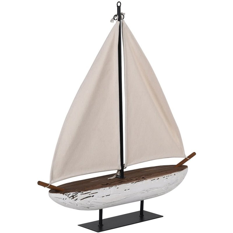 Distressed Wooden Sailboat on a Stand Distressed Wooden Sailboat on a Stand