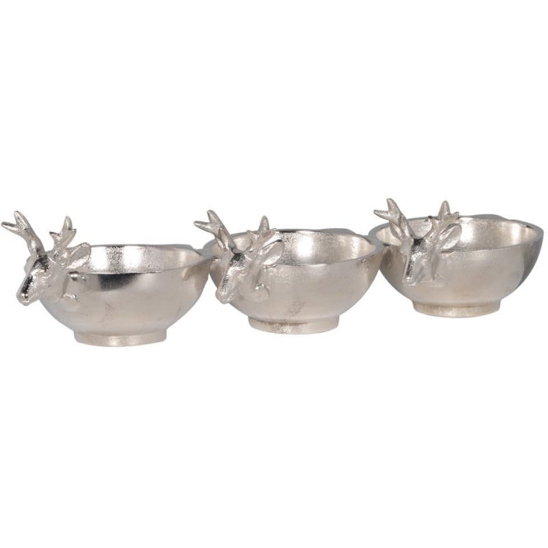 Trio of Silver Reindeer Dishes Trio of Silver Reindeer Dishes