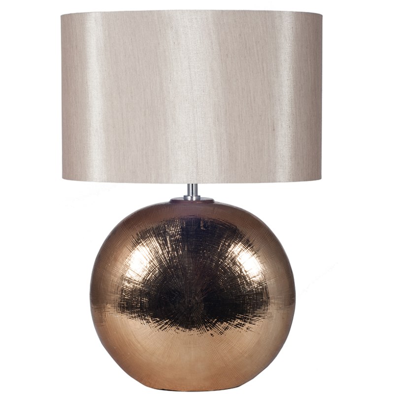 Bronze Textured Ceramic Table Lamp with Oval Shade Bronze Textured Ceramic Table Lamp with Oval Shade