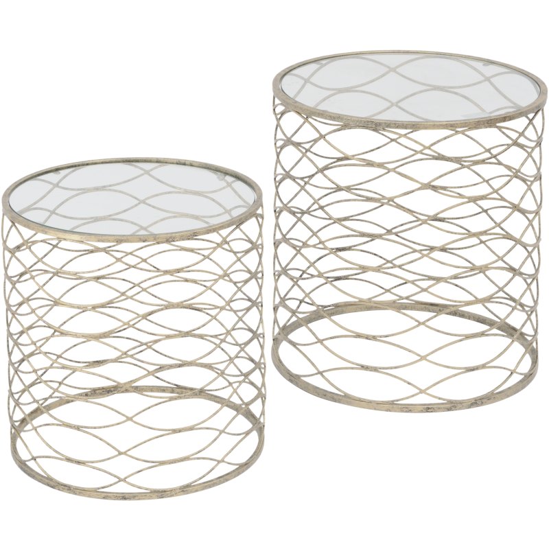 Gatsby Set of 2 Gold Nesting Side Tables Gatsby Set of 2 Gold Nesting Side Tables