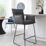 Kent Bar Stool with Arms - Grey Suede