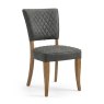 Devon Rustic Oak Upholstered Chair - Dark Grey Fabric Devon Rustic Oak Upholstered Chair - Dark Grey Fabric