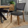 Devon Rustic Oak Upholstered Chair - Dark Grey Fabric Devon Rustic Oak Upholstered Chair - Dark Grey Fabric