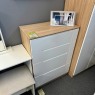 Thorley 4 Drawer Deep Chest in Bardolino with White Gloss Drawers (ex display) SOLD AS SEEN