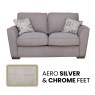 Angelina 2 Seater Sofabed In Aero Silver with Chrome Feet - Special Deal