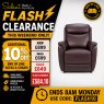 Kansas Leather Electric Recliner Chair - Chestnut