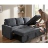 Nico Universal Corner Sofabed with Storage in Charcoal Nico Universal Corner Sofabed with Storage in Charcoal