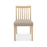 Barton Oak Low Back Slatted Chair - Grey Faux Leather Barton Oak Low Back Slatted Chair - Grey Faux Leather