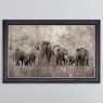 Elephants on the Move - Grey Vegas Frame - 114x74cm