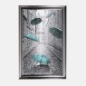 Umbrella Street Teal - Metalic Frame - 114x74cm