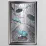 Umbrella Street Teal - Metalic Frame - 114x74cm