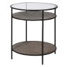 Round Side Table with Shelf