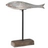 Small Distressed Wooden Fish on a Stand