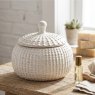 Large White Jar with Lid
