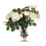 White Garden Rose Arrangement in a Glass Vase