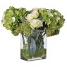 Hydrangea & Rose Arrangement in a Glass Vase