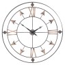 Graphite and Gold Metal Round Wall Clock Large
