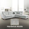 Adelaide Right Hand Facing Small Chaise Sofa in Hardwick Nickle with Oak Feet Adelaide Right Hand Facing Small Chaise Sofa in Hardwick Nickle with Oak Feet